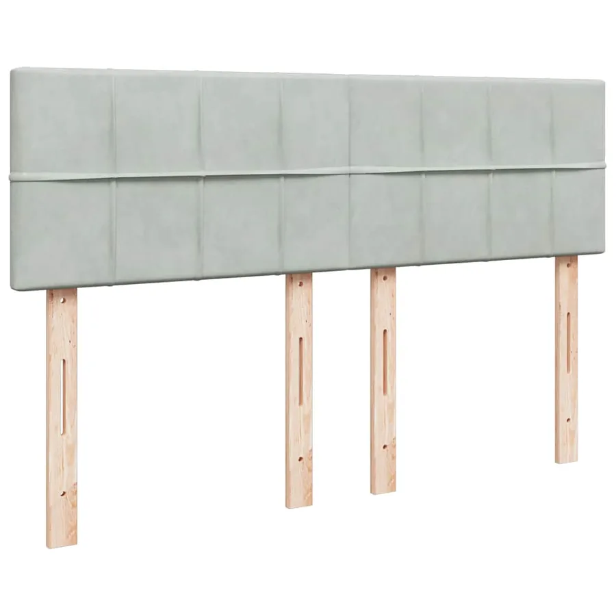 Sommier à lattes de lit et matelas Gris clair 140x200cm Velours - 12