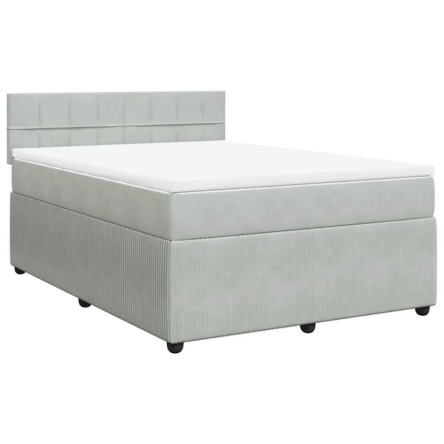 Sommier à lattes de lit et matelas Gris clair 140x200cm Velours - 3