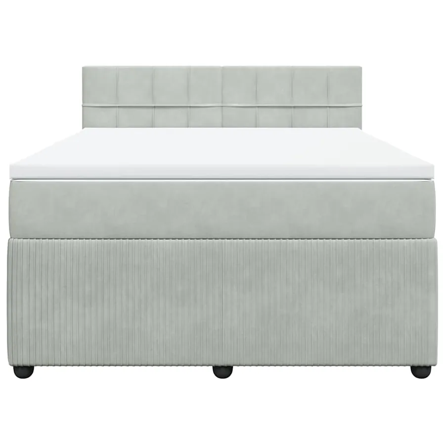 Sommier à lattes de lit et matelas Gris clair 140x200cm Velours - 6