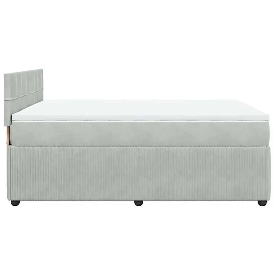 Sommier à lattes de lit et matelas Gris clair 140x200cm Velours - 7