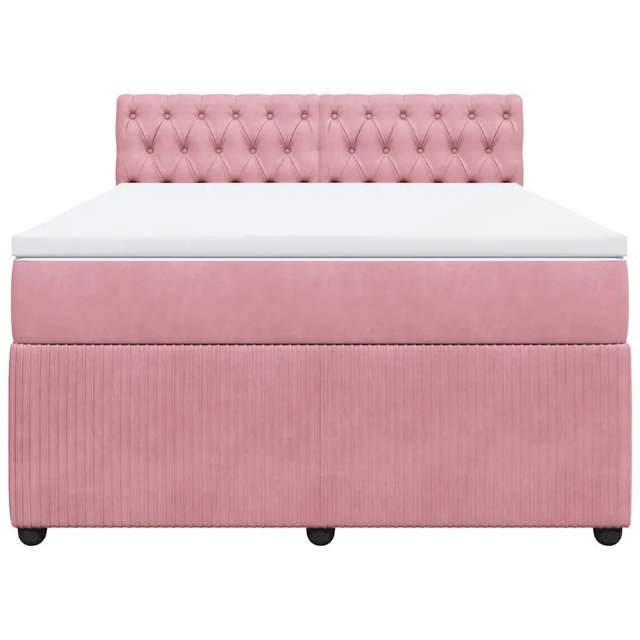 Sommier à lattes de lit avec matelas Rose 160x200 cm Velours - 4