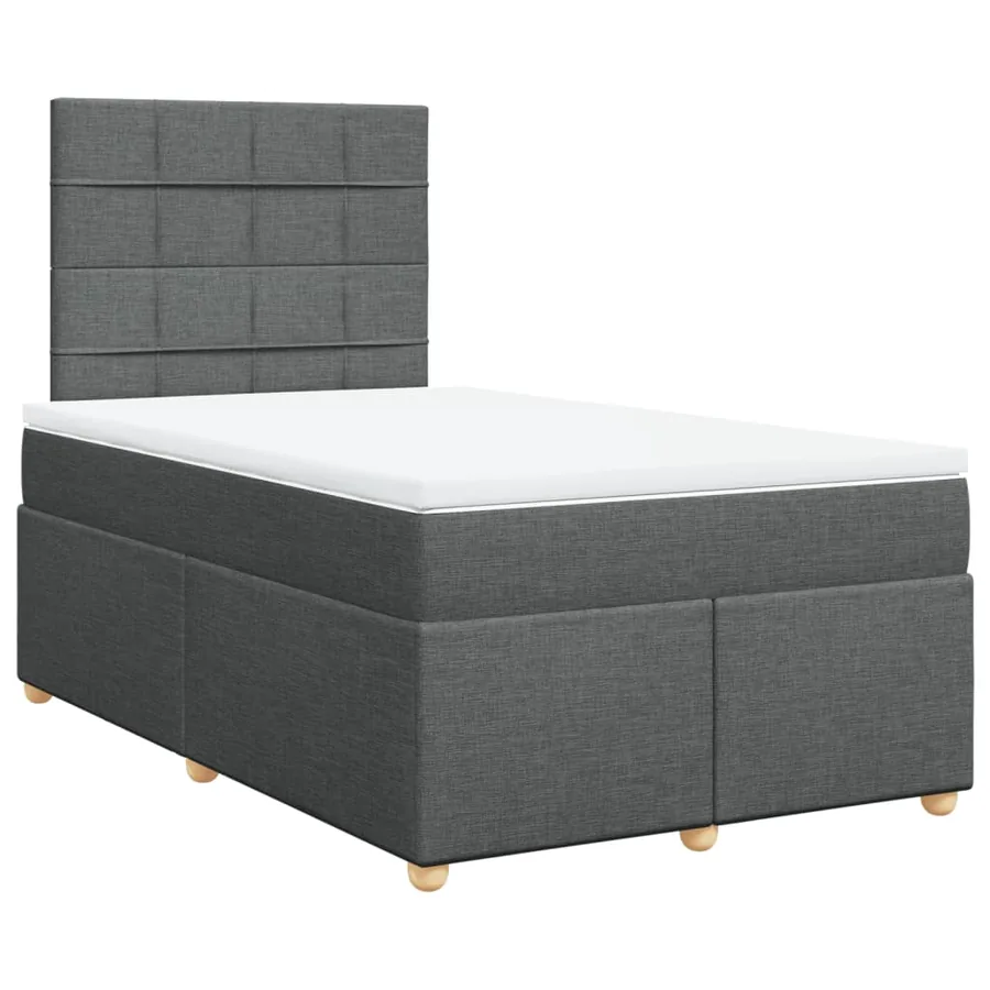 Sommier à lattes de lit avec matelas Gris foncé 120x200cm Tissu - 3