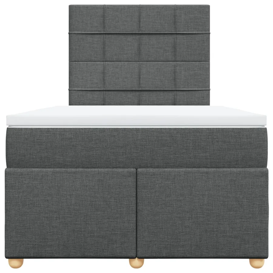 Sommier à lattes de lit avec matelas Gris foncé 120x200cm Tissu - 6
