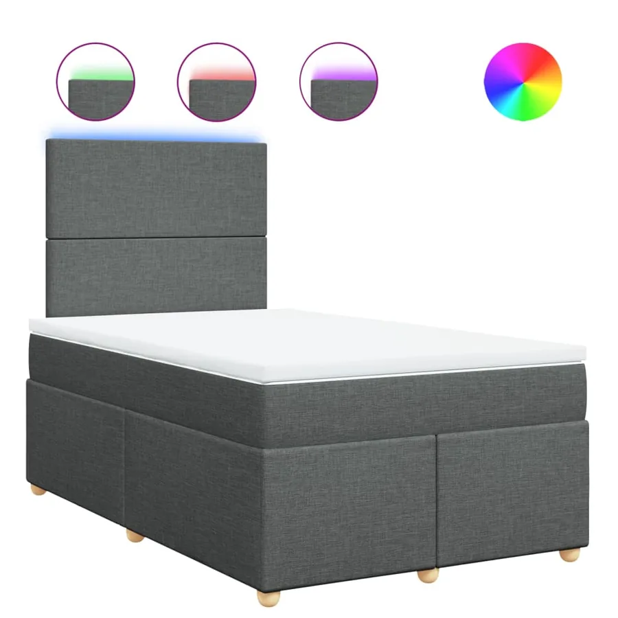 Sommier à lattes de lit avec matelas Gris foncé 120x200cm Tissu - 2