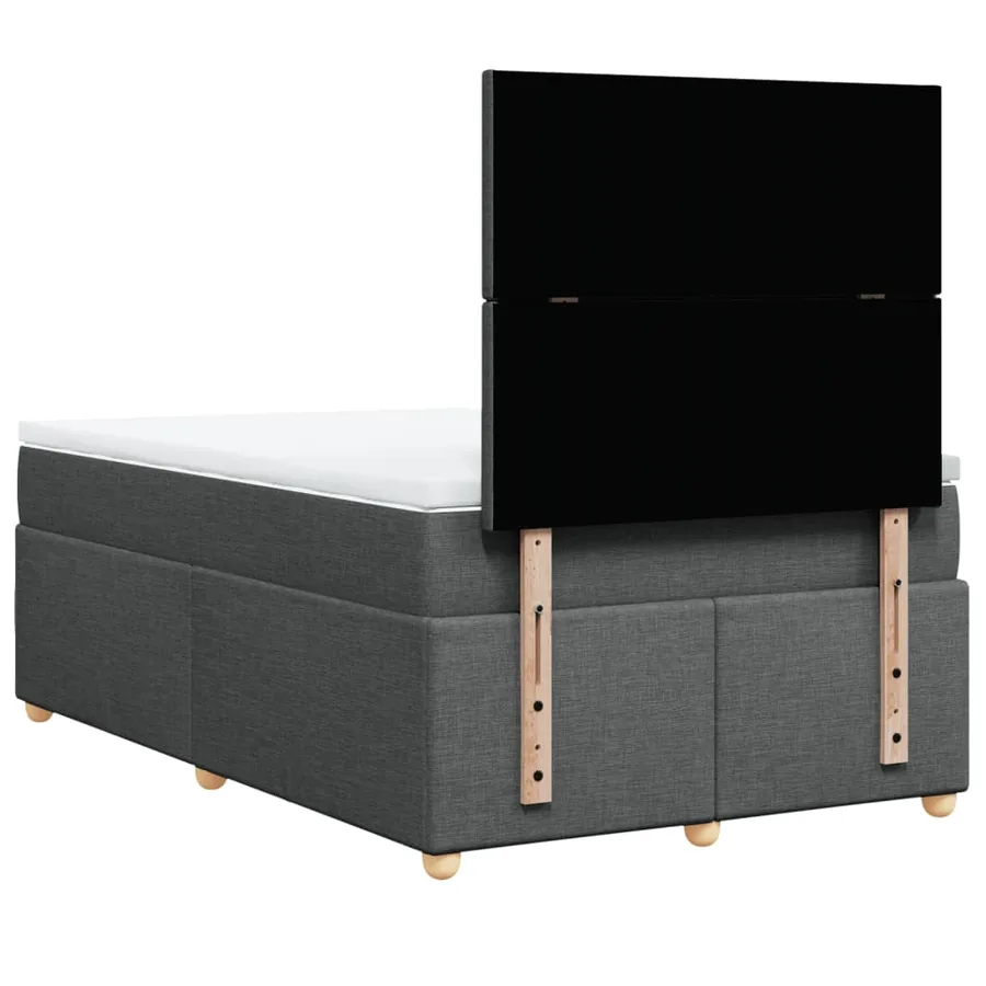Sommier à lattes de lit avec matelas Gris foncé 120x200cm Tissu - 8