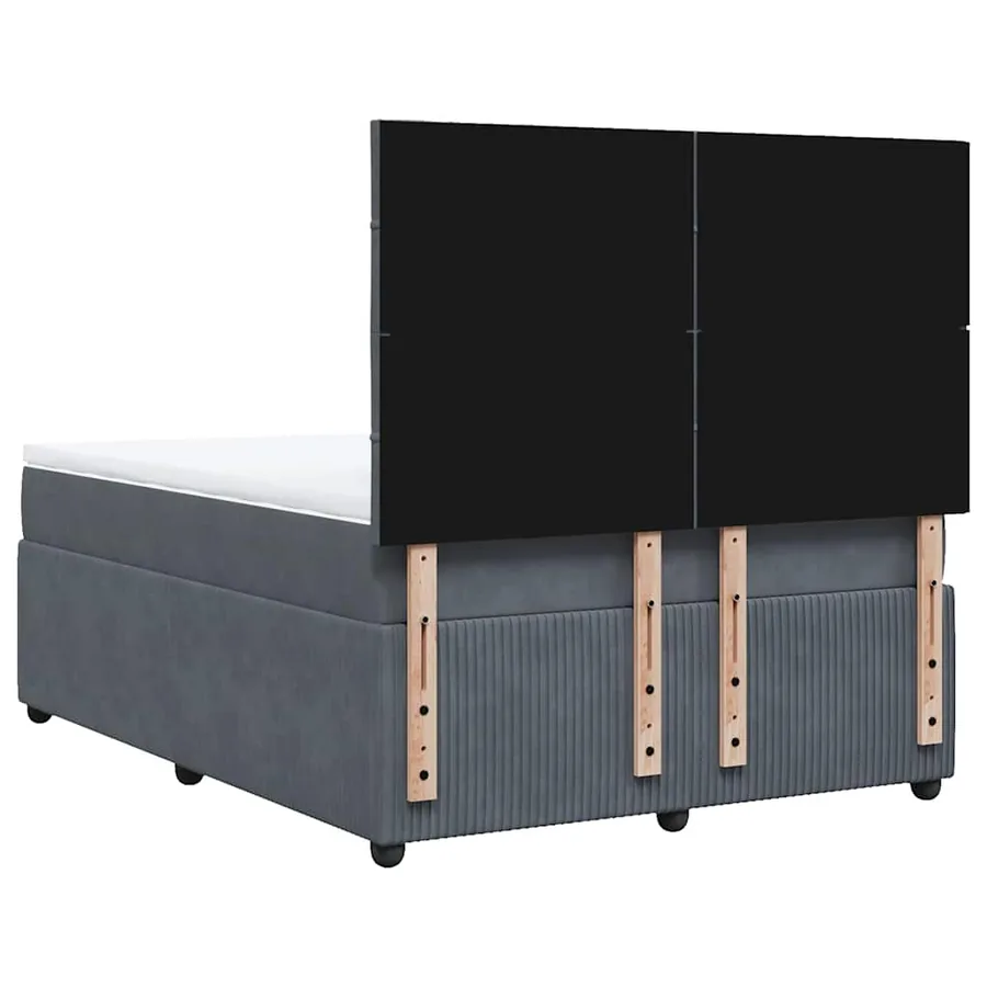 Sommier à lattes de lit et matelas Gris foncé 160x200cm Velours - 8