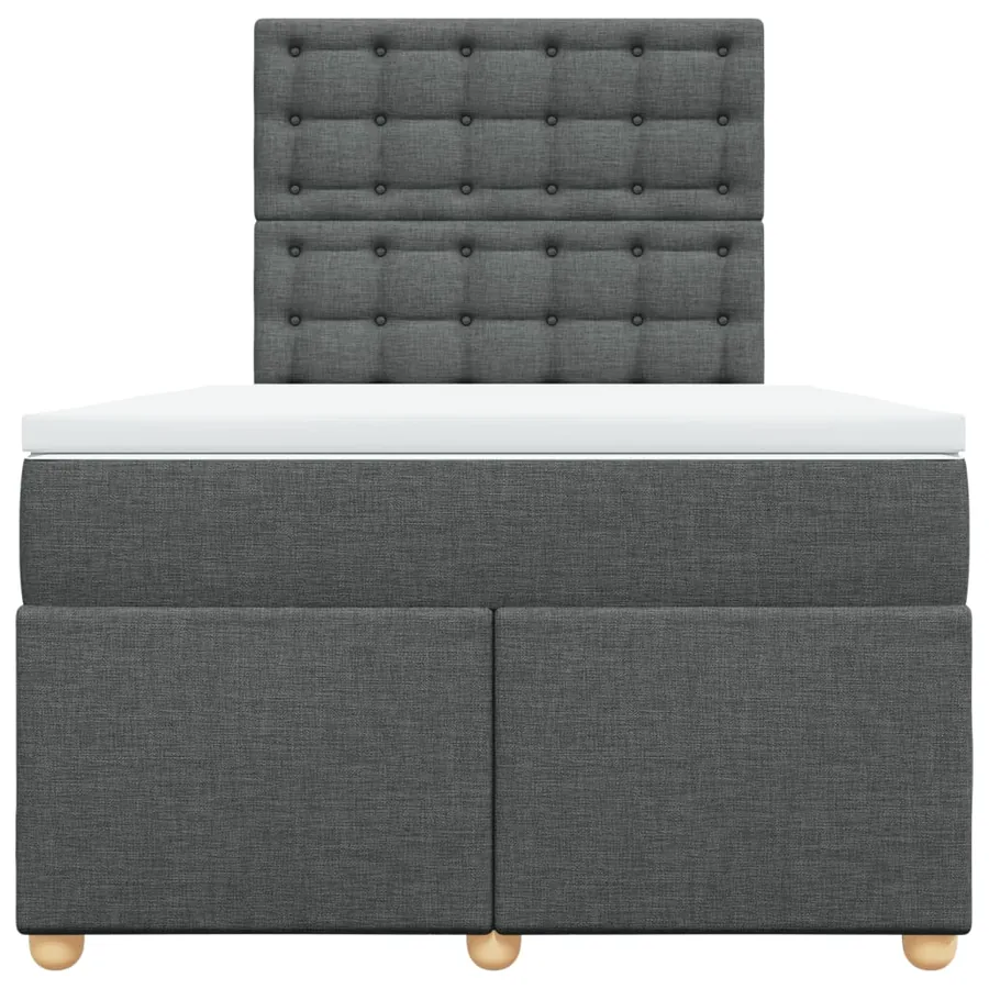 Sommier à lattes de lit avec matelas Gris foncé 120x200cm Tissu - 6