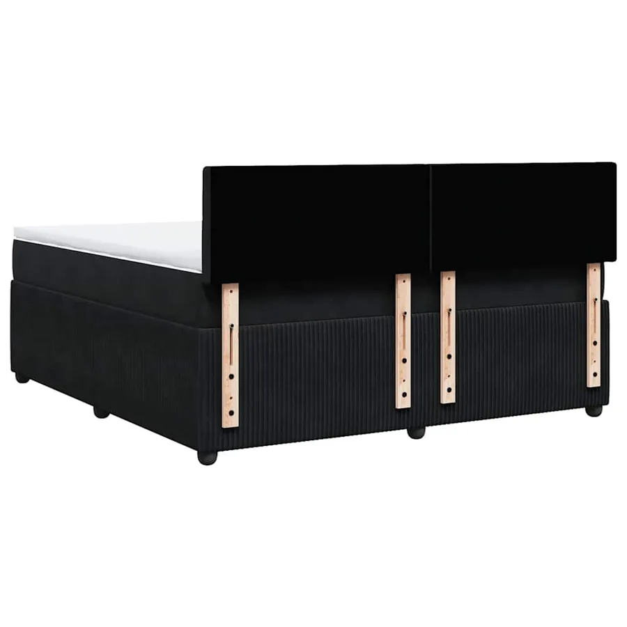 Sommier à lattes de lit avec matelas Noir 180x200 cm Velours - 10