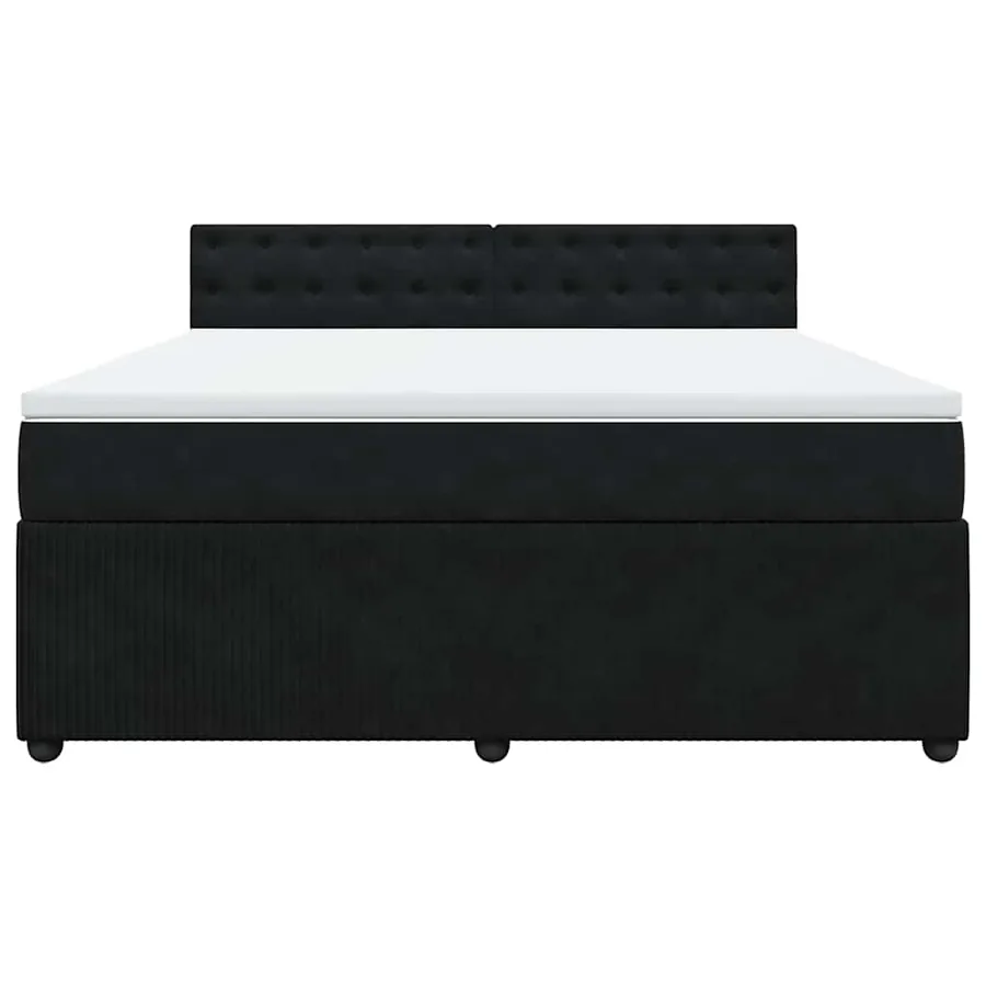 Sommier à lattes de lit avec matelas Noir 180x200 cm Velours - 4