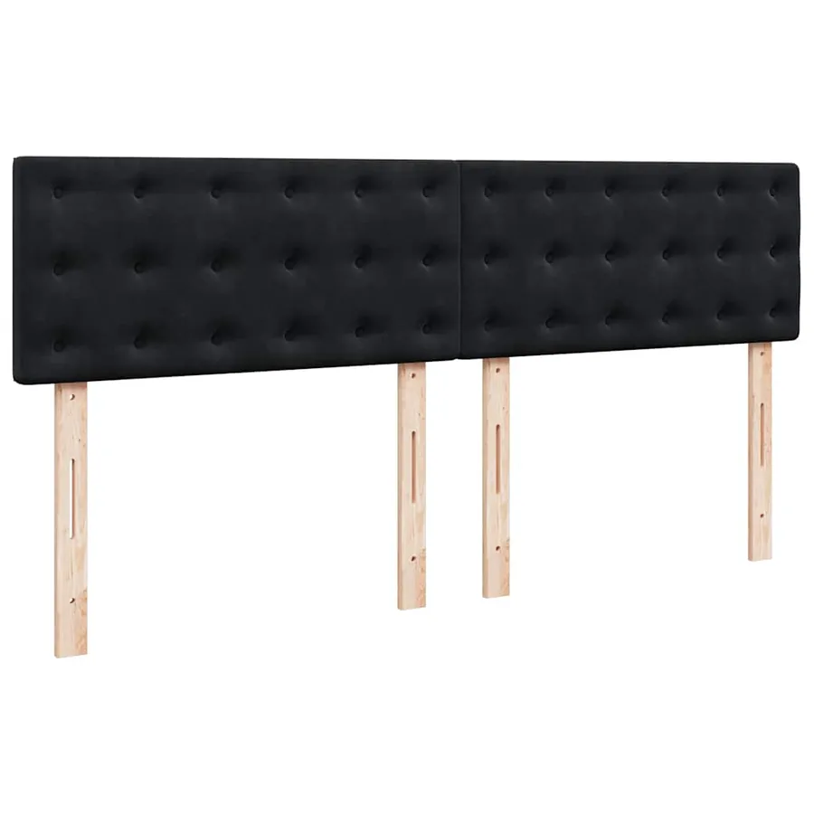 Sommier à lattes de lit avec matelas Noir 180x200 cm Velours - 5