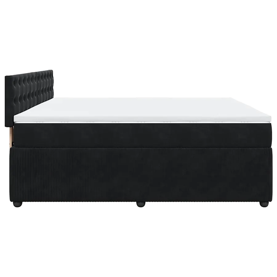 Sommier à lattes de lit avec matelas Noir 180x200 cm Velours - 9