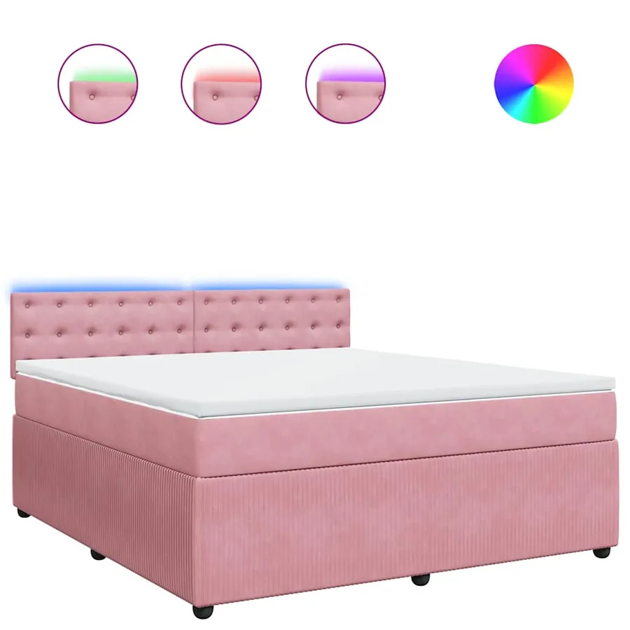 Sommier à lattes de lit avec matelas Rose 180x200 cm Velours - 2