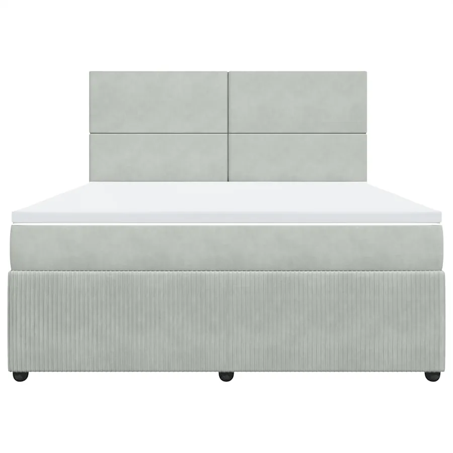 Sommier à lattes de lit et matelas Gris clair 180x200cm Velours - 4