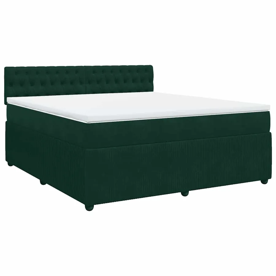 Sommier à lattes de lit et matelas Vert foncé 180x200cm Velours - 2