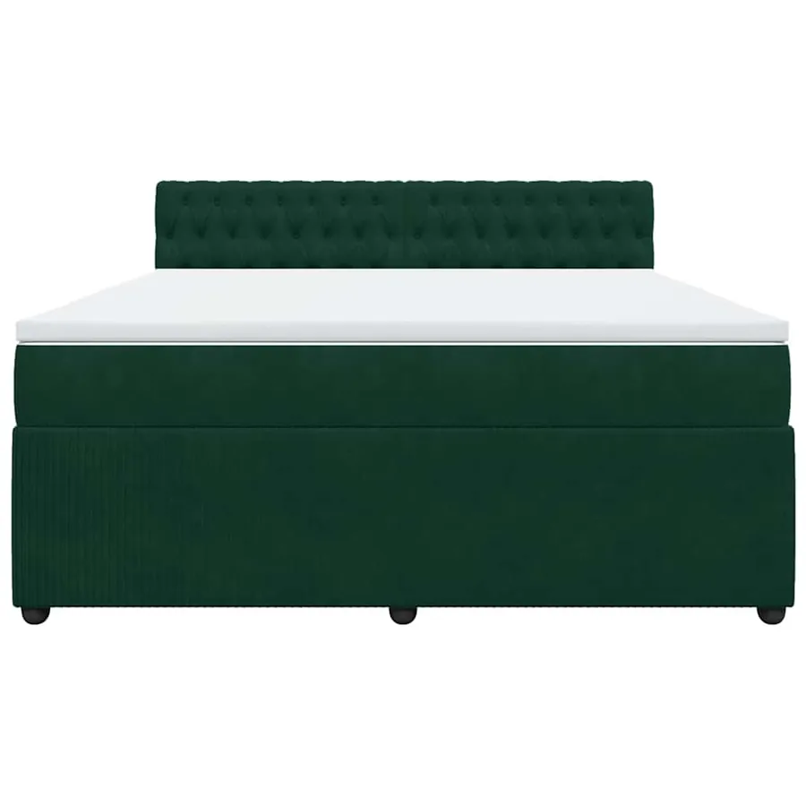 Sommier à lattes de lit et matelas Vert foncé 180x200cm Velours - 4