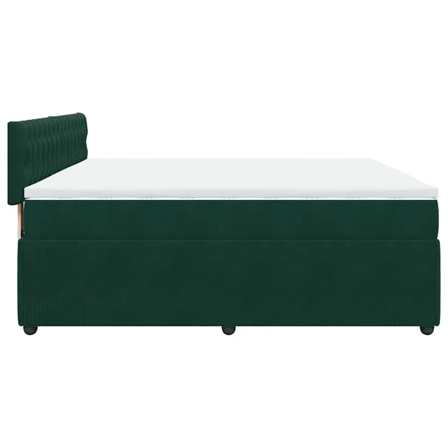 Sommier à lattes de lit et matelas Vert foncé 180x200cm Velours - 9