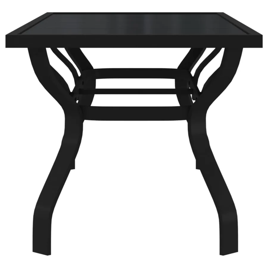 Garden table Black 180x80x70 cm Steel and glass - 4
