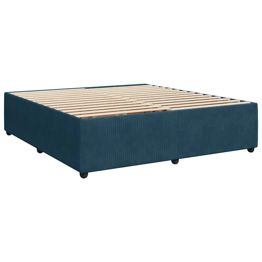 Sommier à lattes de lit et matelas Bleu 200x200 cm velours - 10