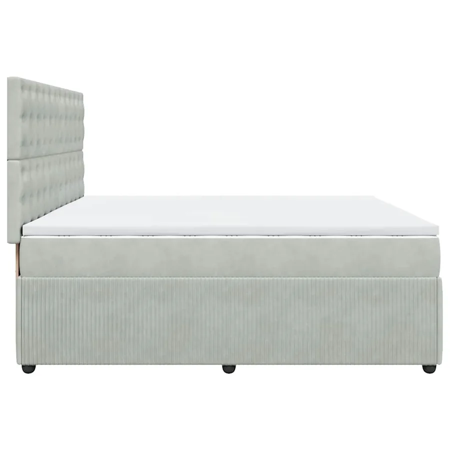 Sommier à lattes de lit et matelas Gris clair 200x200cm Velours - 5