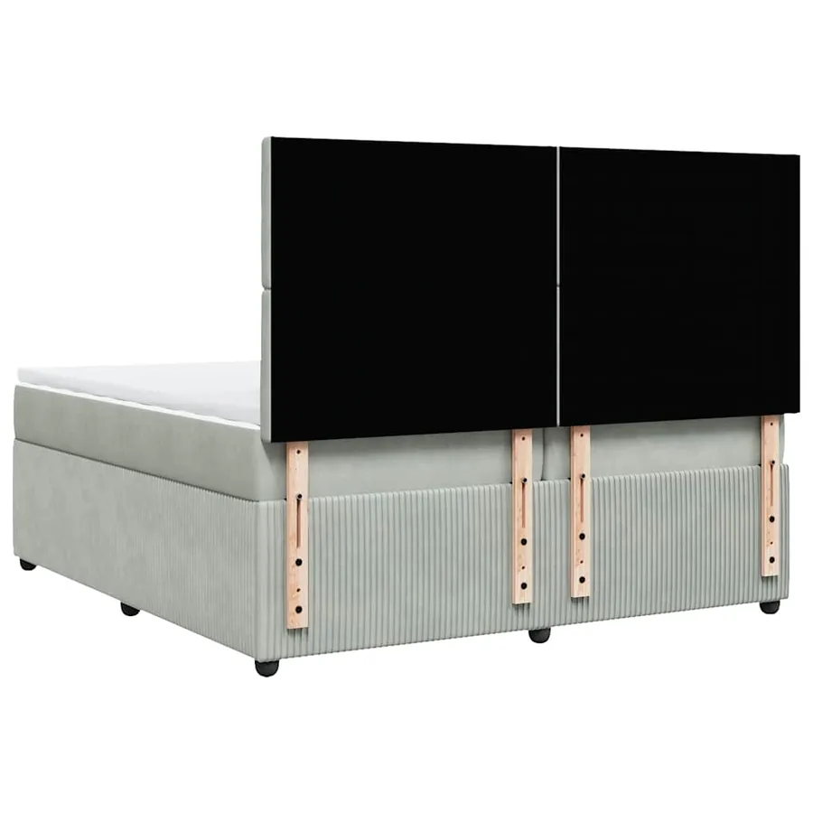 Sommier à lattes de lit et matelas Gris clair 200x200cm Velours - 6