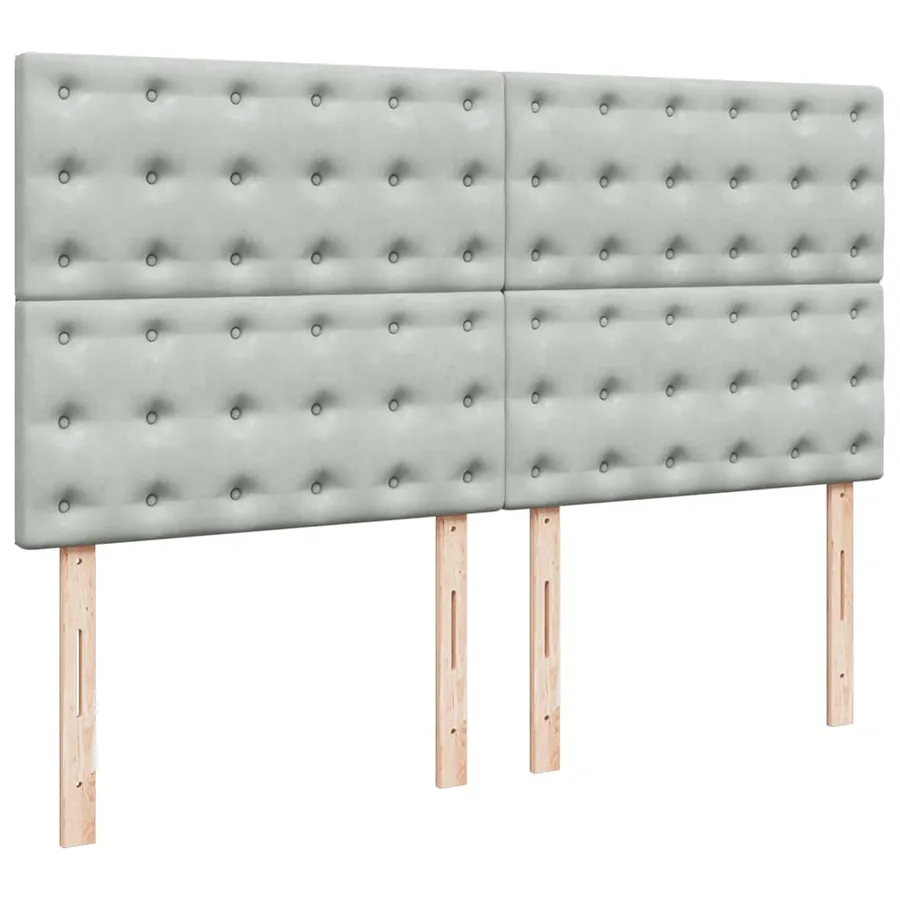 Sommier à lattes de lit et matelas Gris clair 200x200cm Velours - 7