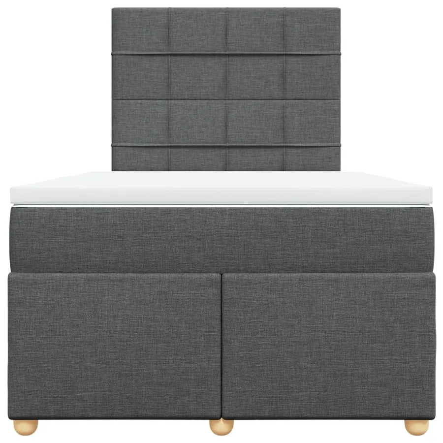 Sommier à lattes de lit avec matelas gris foncé 120x190cm tissu - 6