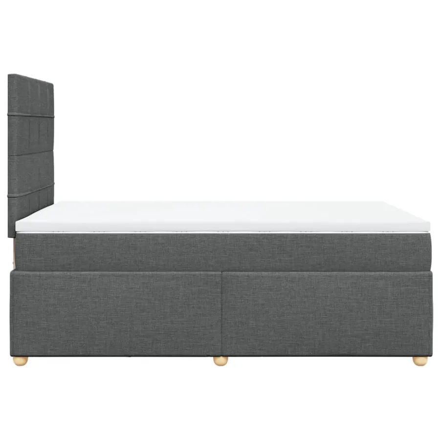 Sommier à lattes de lit avec matelas gris foncé 120x190cm tissu - 7