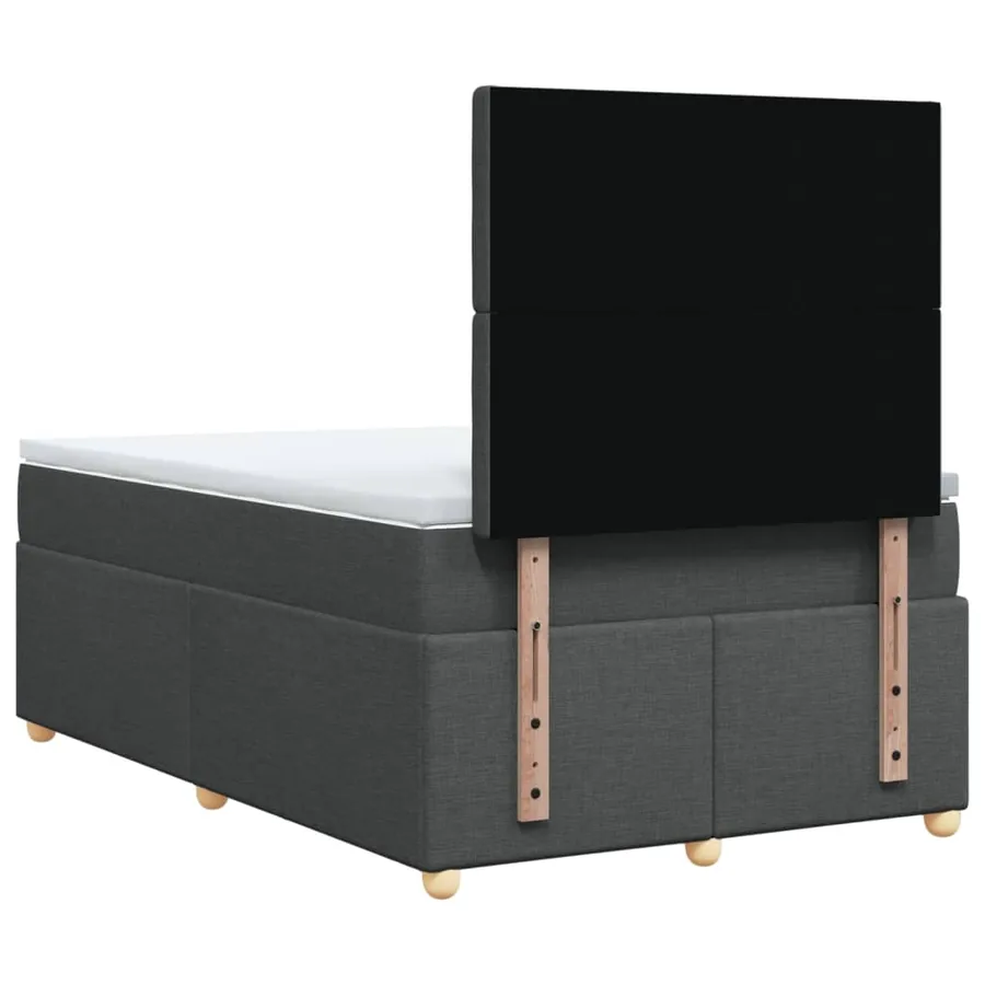Sommier à lattes de lit avec matelas gris foncé 120x190cm tissu - 8