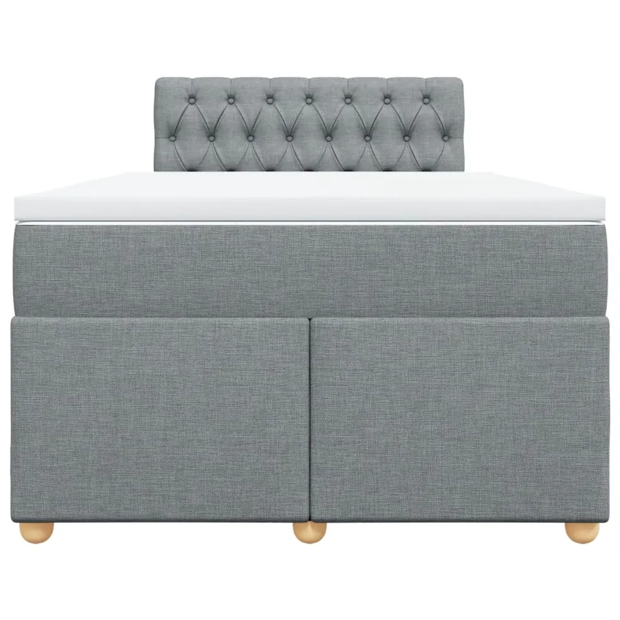 Sommier à lattes de lit et matelas gris clair 120x190 cm tissu - 6