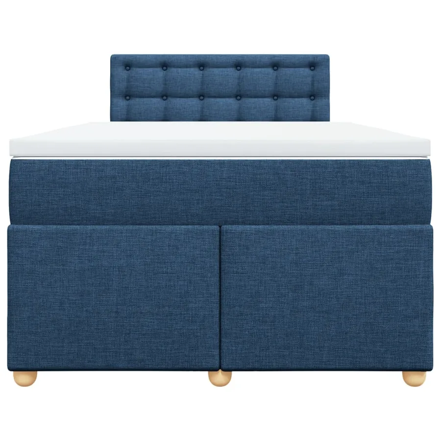 Sommier à lattes de lit avec matelas bleu 120x190 cm tissu - 6