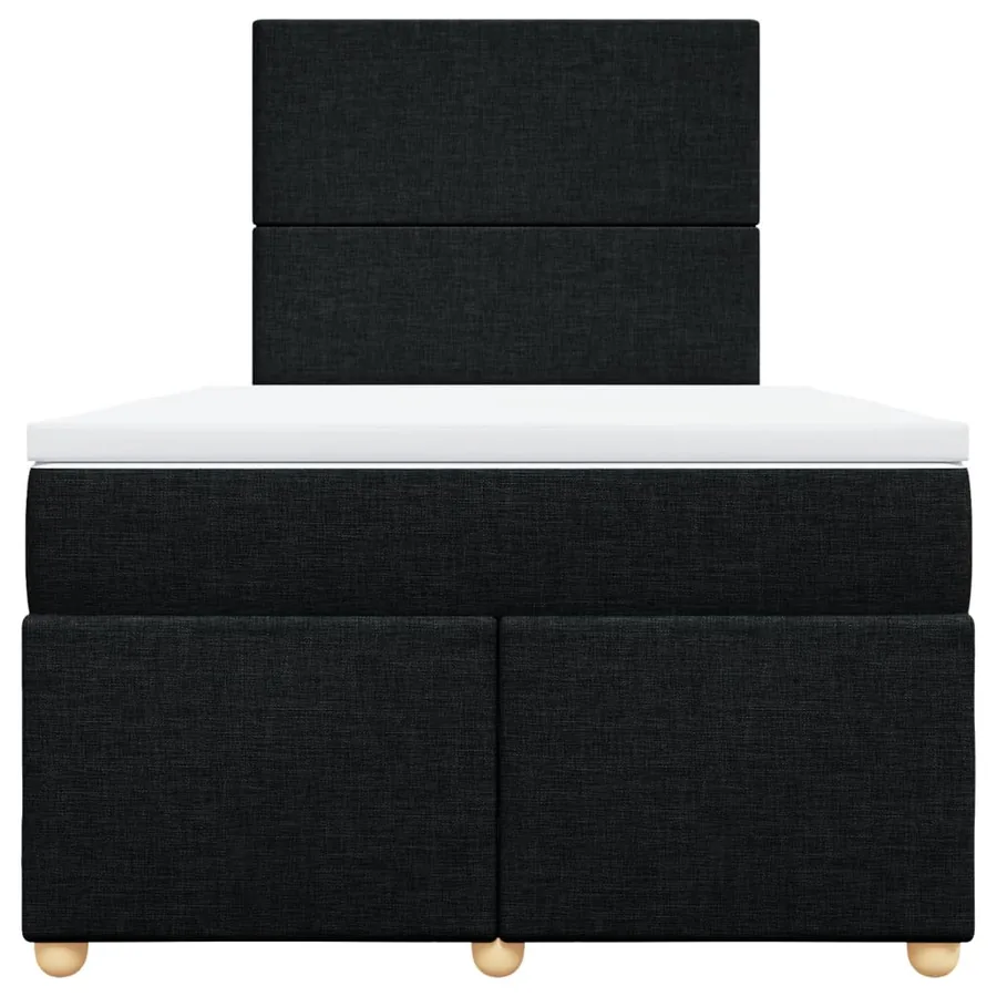 Sommier à lattes de lit avec matelas noir 120x190 cm tissu - 4