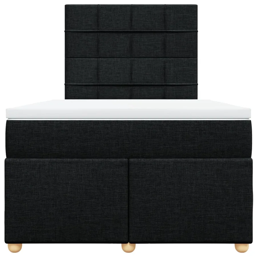 Sommier à lattes de lit avec matelas noir 120x190 cm tissu - 4