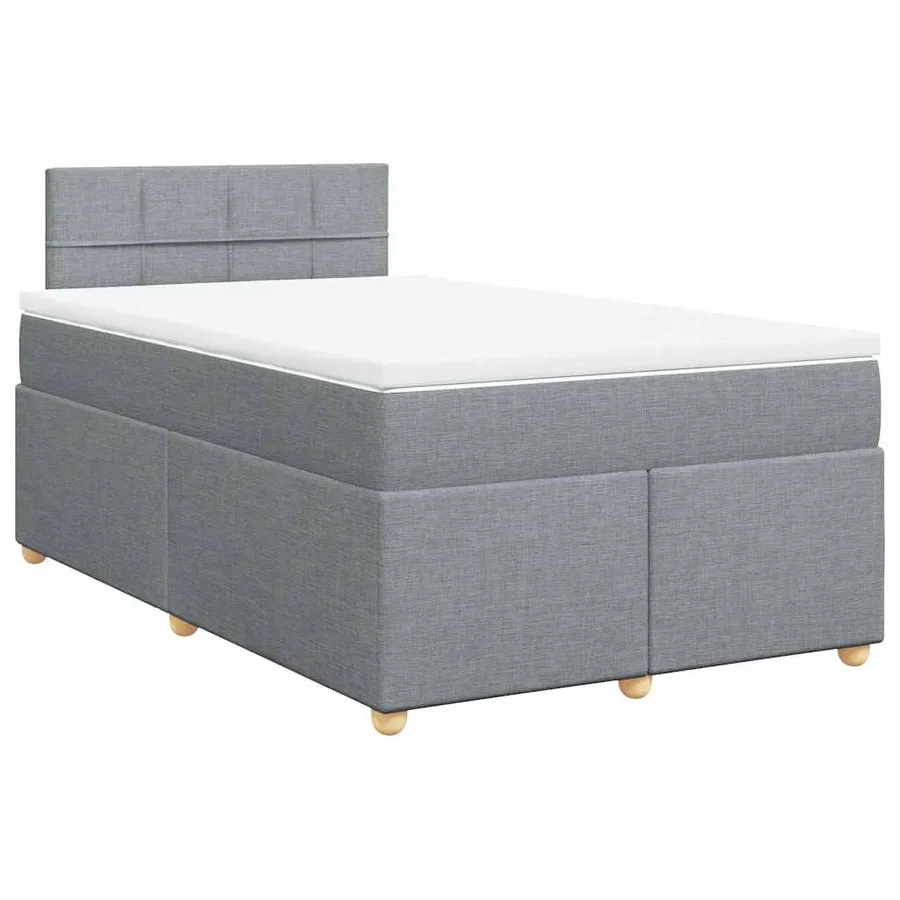 Sommier à lattes de lit et matelas gris clair 120x190 cm tissu - 2