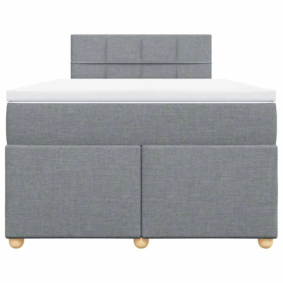 Sommier à lattes de lit et matelas gris clair 120x190 cm tissu - 4