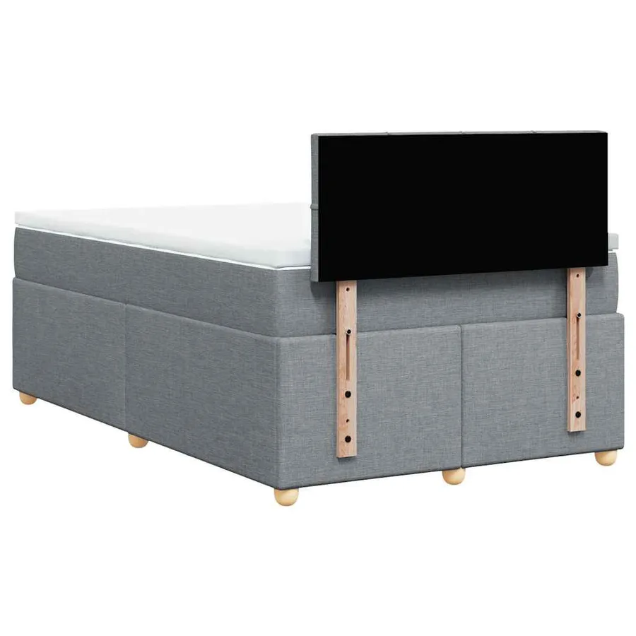 Sommier à lattes de lit et matelas gris clair 120x190 cm tissu - 6