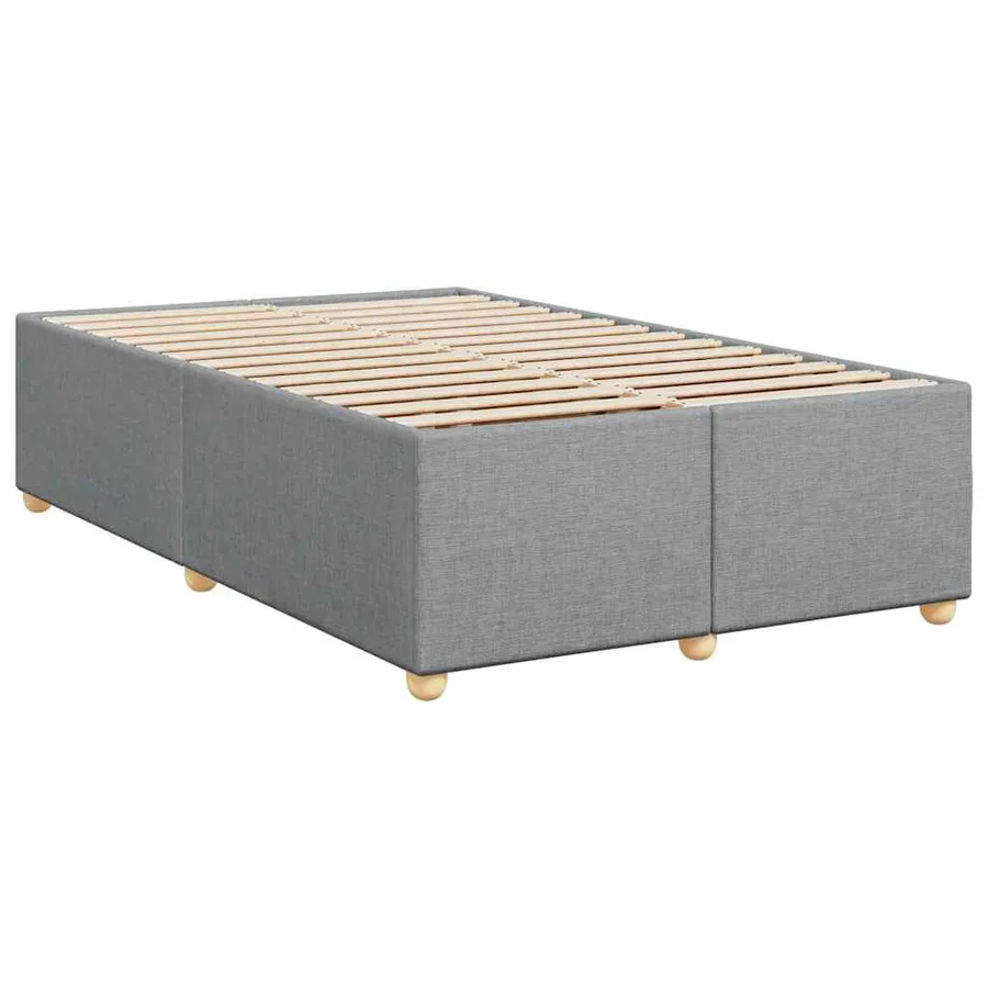 Sommier à lattes de lit et matelas gris clair 120x190 cm tissu - 7