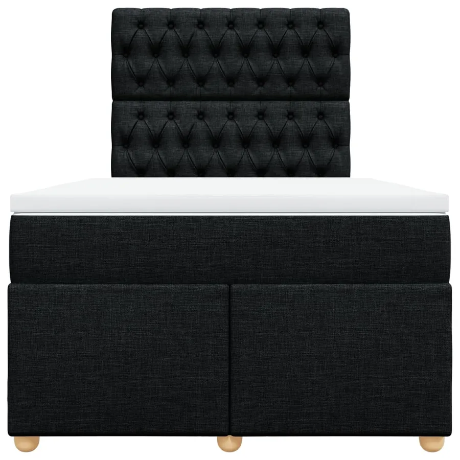 Sommier à lattes de lit avec matelas noir 120x190 cm tissu - 4
