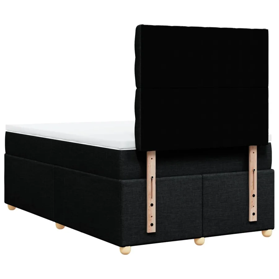 Sommier à lattes de lit avec matelas noir 120x190 cm tissu - 6