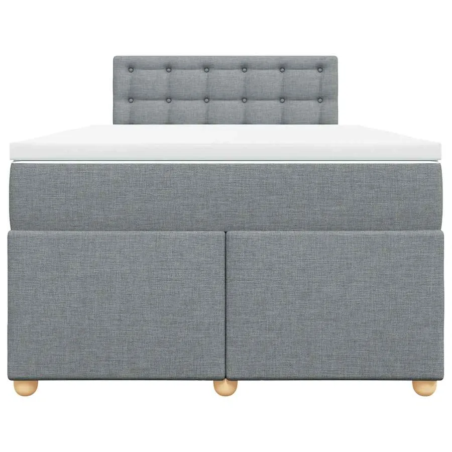 Sommier à lattes de lit et matelas gris clair 120x190 cm tissu - 4