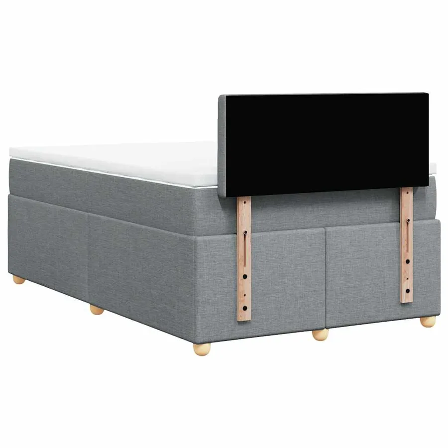 Sommier à lattes de lit et matelas gris clair 120x190 cm tissu - 6