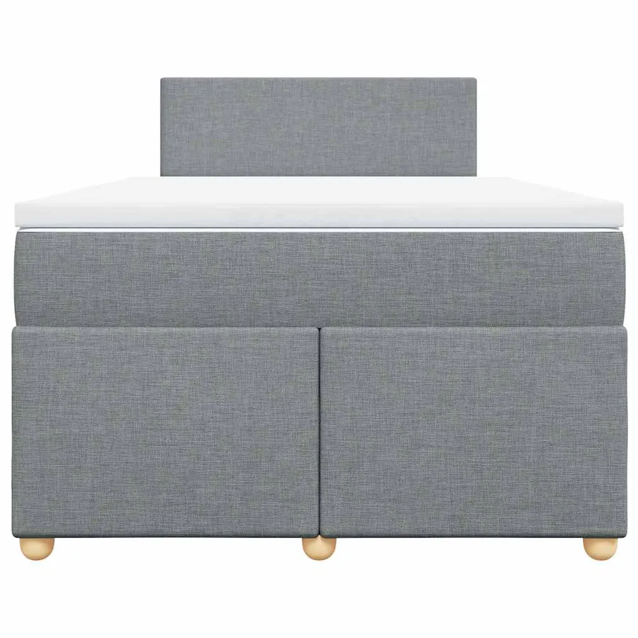 Sommier à lattes de lit et matelas gris clair 120x190 cm tissu - 4