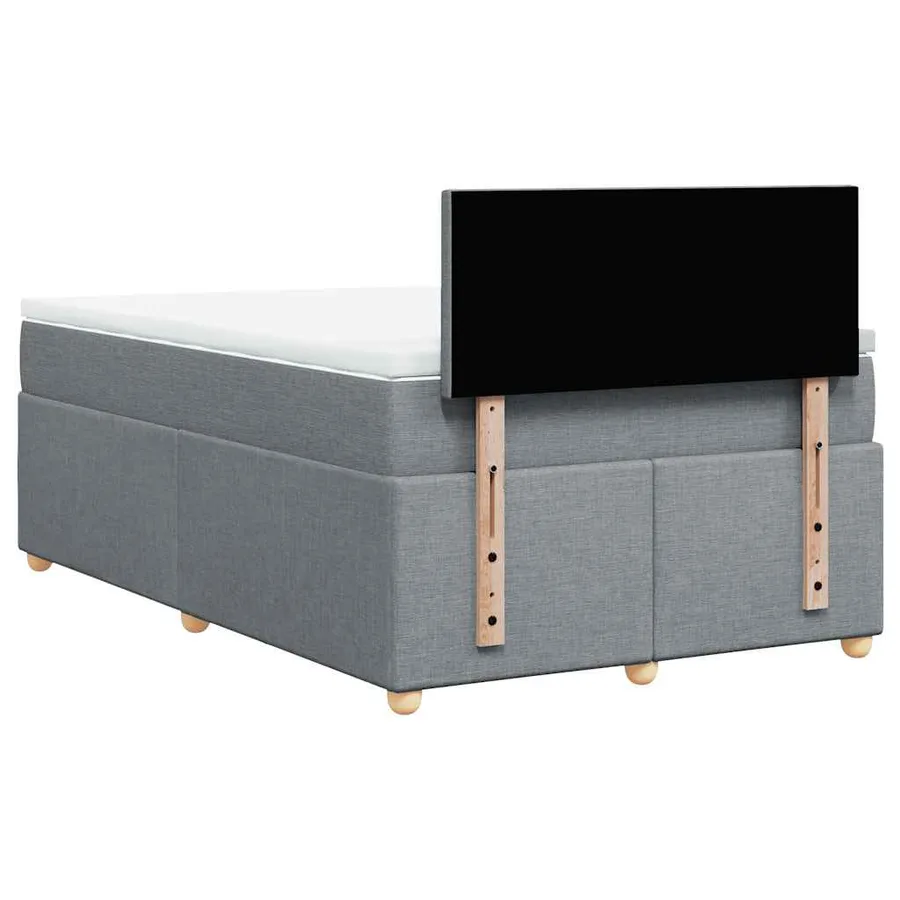 Sommier à lattes de lit et matelas gris clair 120x190 cm tissu - 6