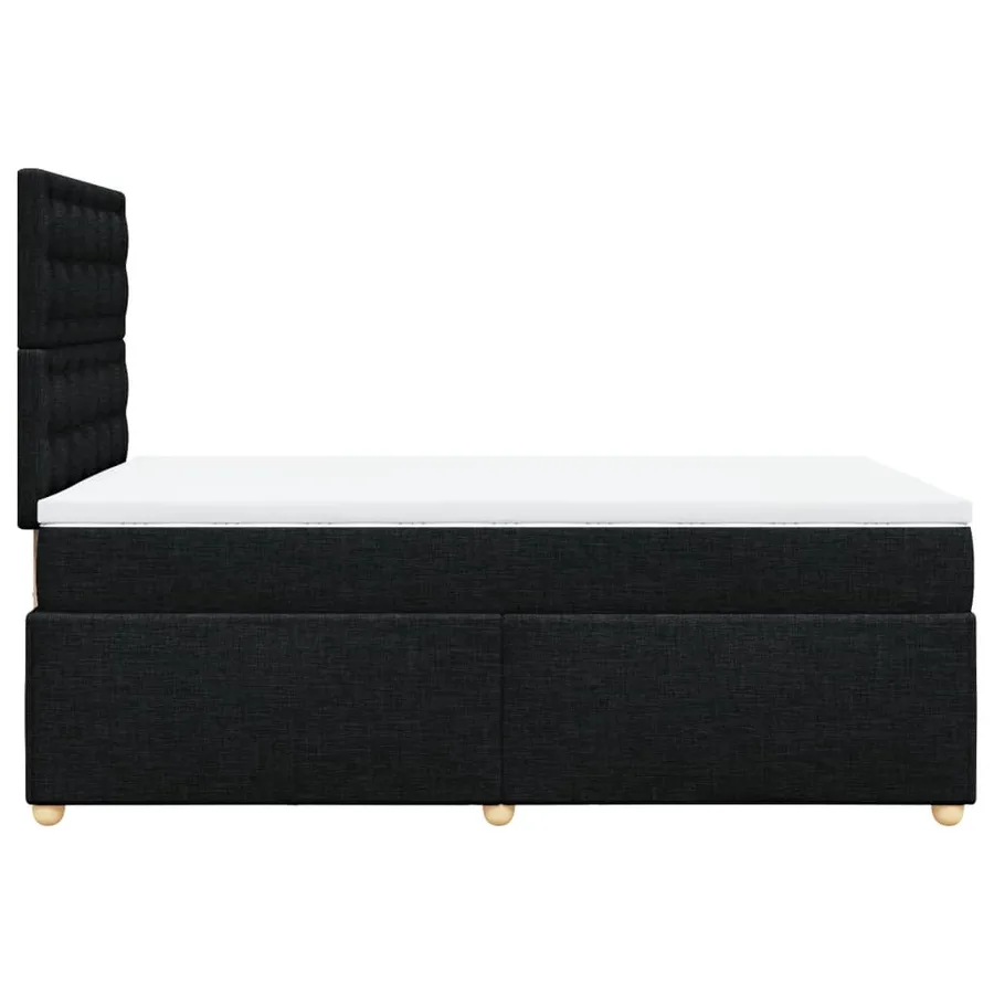 Sommier à lattes de lit avec matelas noir 120x190 cm tissu - 5