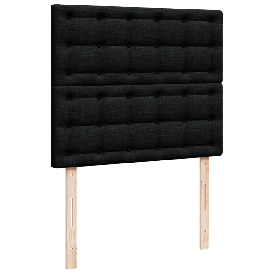 Sommier à lattes de lit avec matelas noir 120x190 cm tissu - 7