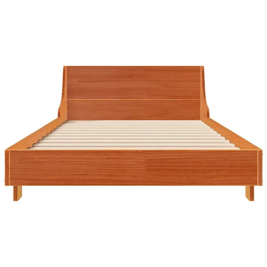 Cadre de lit sans matelas cire marron 90x190 cm bois pin massif - 4