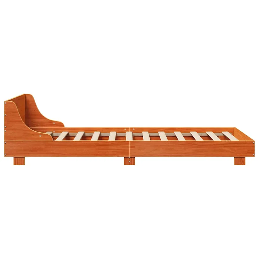 Cadre de lit sans matelas cire marron 90x190 cm bois pin massif - 5