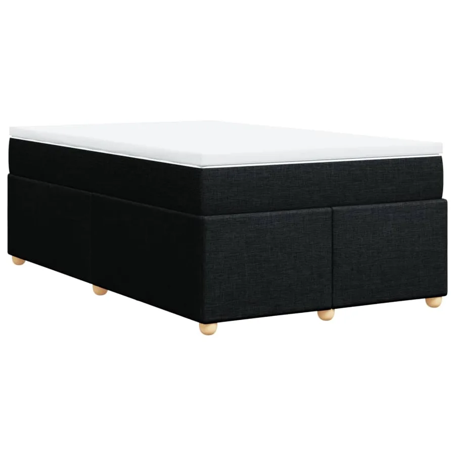 Sommier à lattes de lit avec matelas noir 120x190 cm tissu - 2