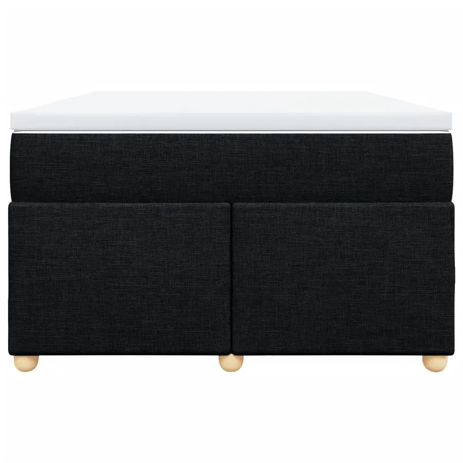 Sommier à lattes de lit avec matelas noir 120x190 cm tissu - 4