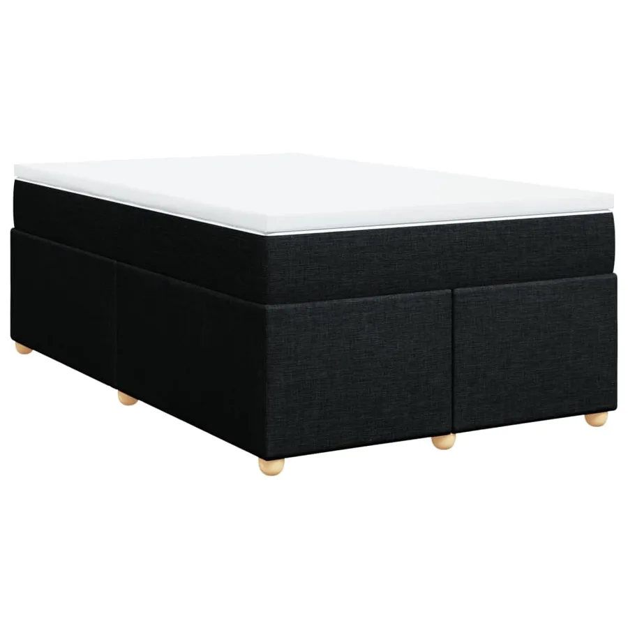 Sommier à lattes de lit avec matelas noir 120x190 cm tissu - 9