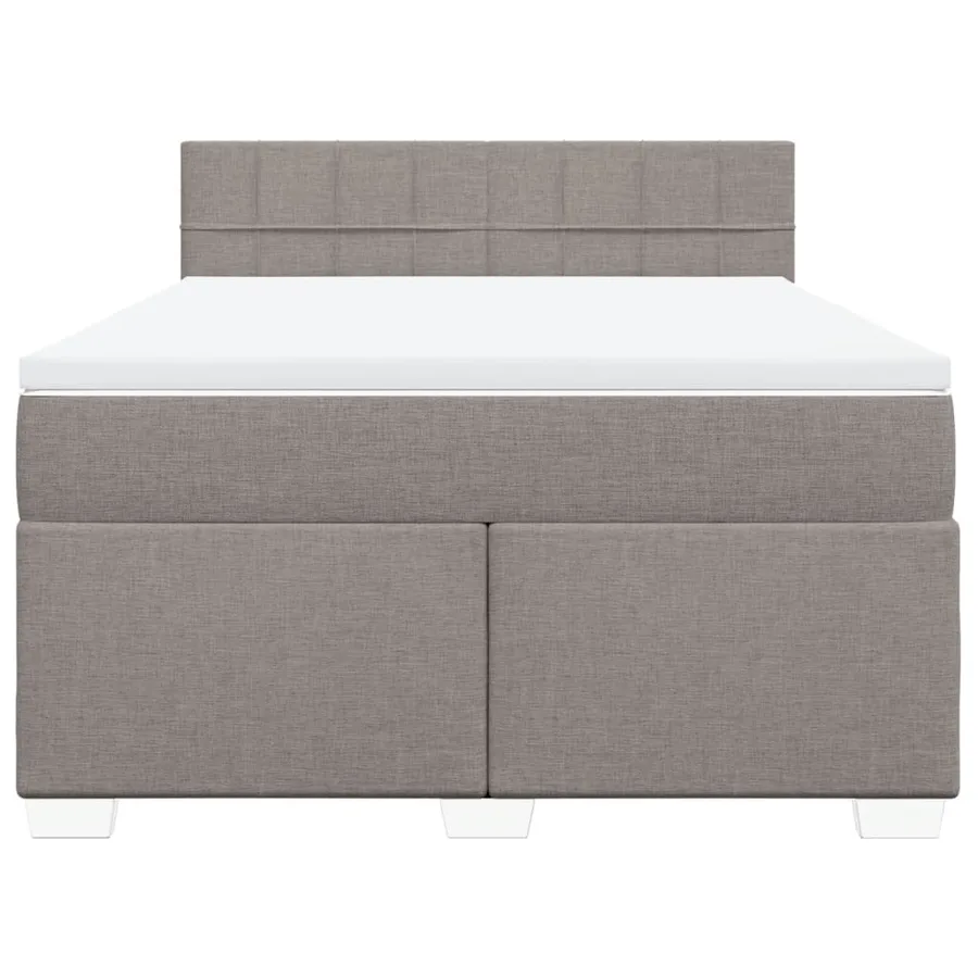 Sommier à lattes de lit avec matelas Taupe 140x200 cm Tissu - 4